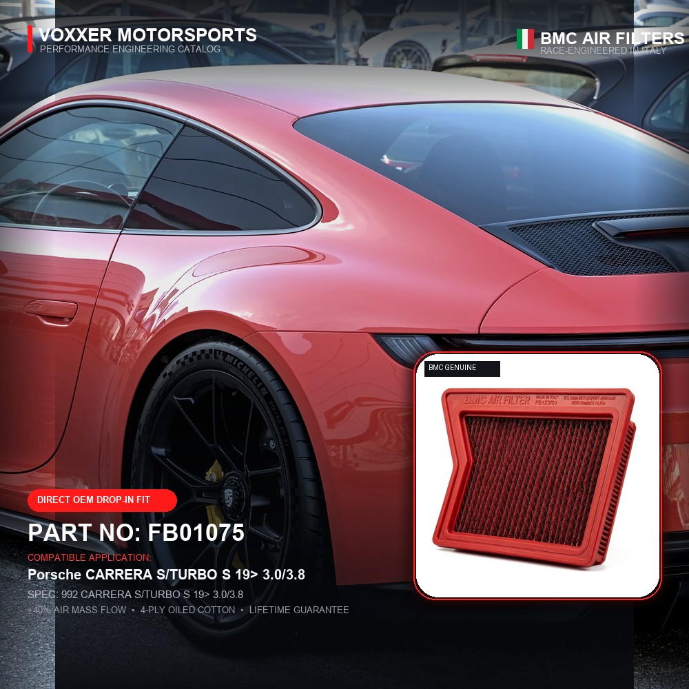 BMC Air Filter — FB01075 (992 CARRERA S/TURBO S 19> 3.0/3.8)