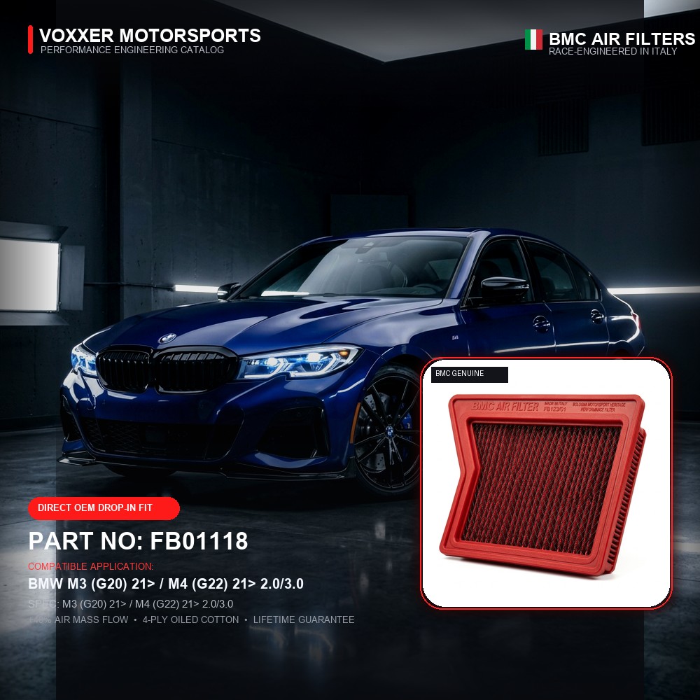 BMC Air Filter — FB01118 (M3 (G20) 21> / M4 (G22) 21> 2.0/3.0)