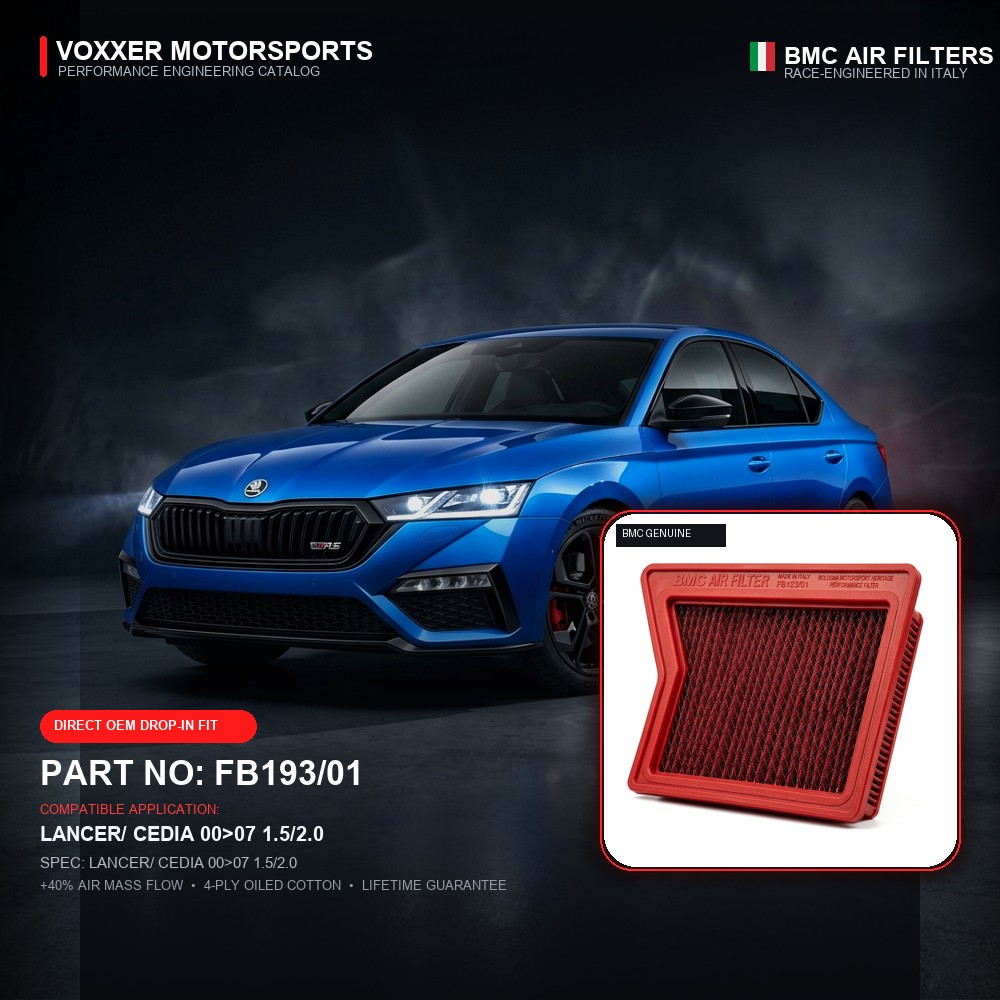 BMC Air Filter — FB193/01 (LANCER/ CEDIA 00>07 1.5/2.0)