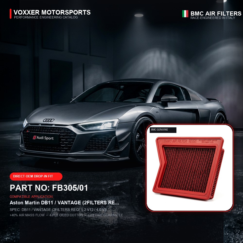 BMC Air Filter — FB305/01 (DB11 / VANTAGE (2FILTERS REQ) 5.2 V12 / 4.0 V8)