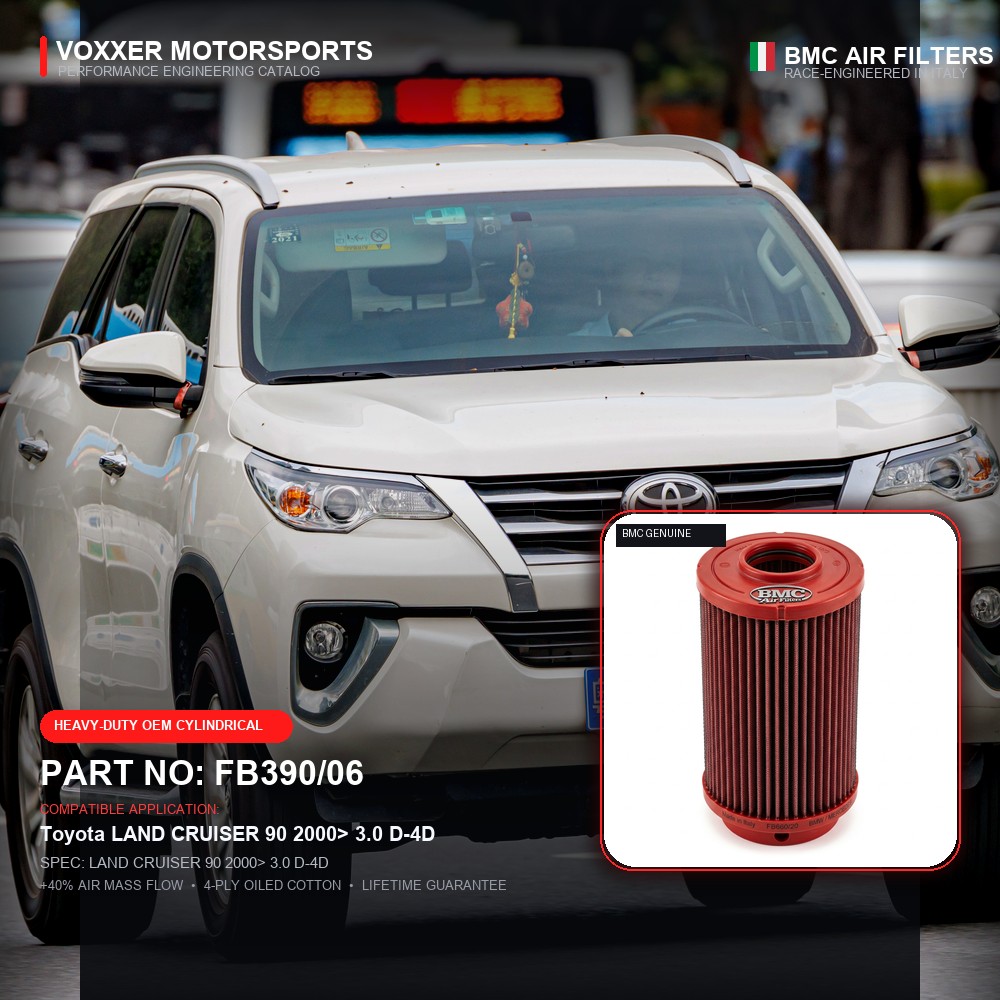 BMC Air Filter — FB390/06 (LAND CRUISER 90 2000> 3.0 D-4D)
