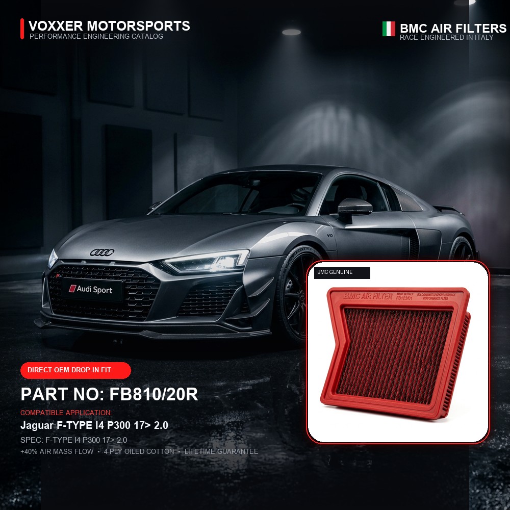 BMC Air Filter — FB810/20R (F-TYPE I4 P300 17> 2.0)