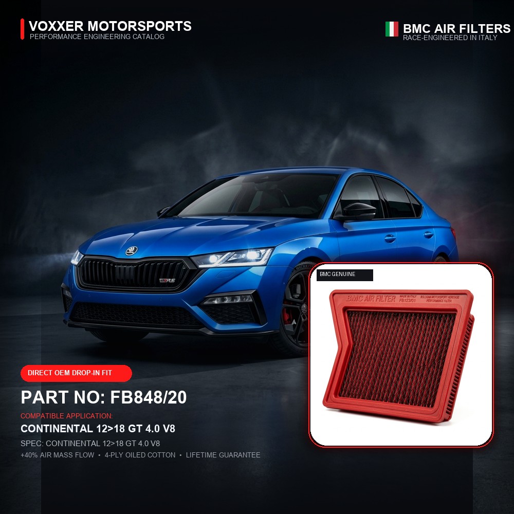 BMC Air Filter — FB848/20 (CONTINENTAL 12>18 GT 4.0 V8)