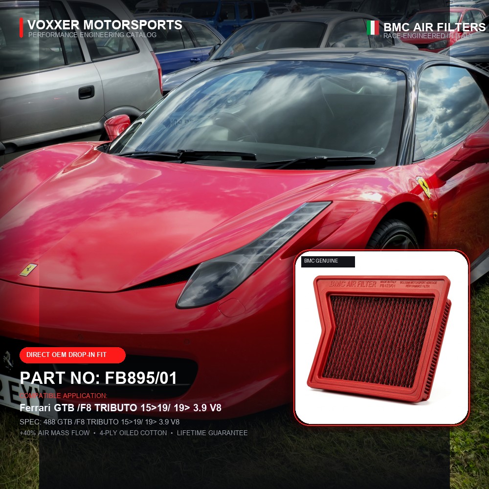 BMC Air Filter — FB895/01 (488 GTB /F8 TRIBUTO 15>19/ 19> 3.9 V8)