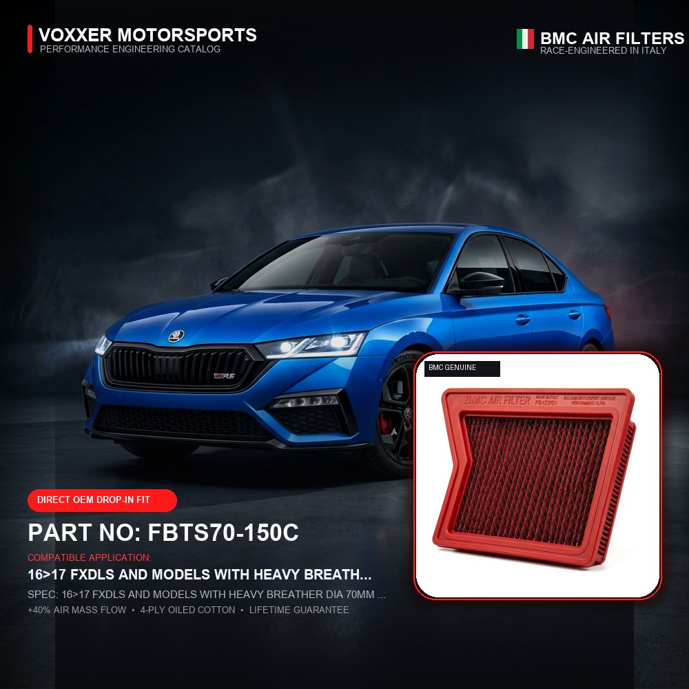 BMC Air Filter — FBTS70-150C (16>17 FXDLS AND MODELS WITH HEAVY BREATHER DIA 70MM /HEIGHT 179MM)