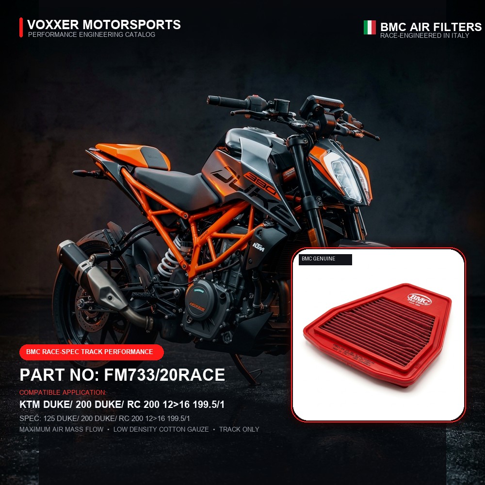BMC Air Filter — FM733/20RACE (125 DUKE/ 200 DUKE/ RC 200 12>16 199.5/1)
